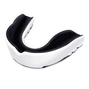 Black and white Taekwondo mouthguard for sparring and training protection