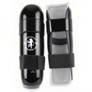 Black Taekwondo shin guards – Revolution protective leg pads